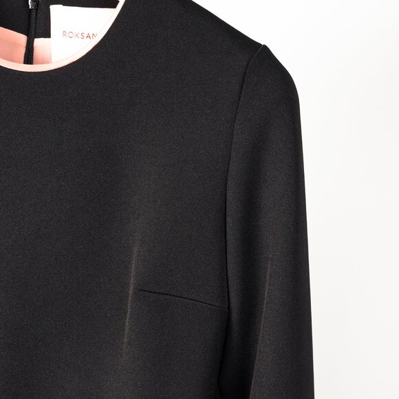 Roksanda Lena Black Crepe Frilled Sleeve Midi Dress - Picture 5 of 11